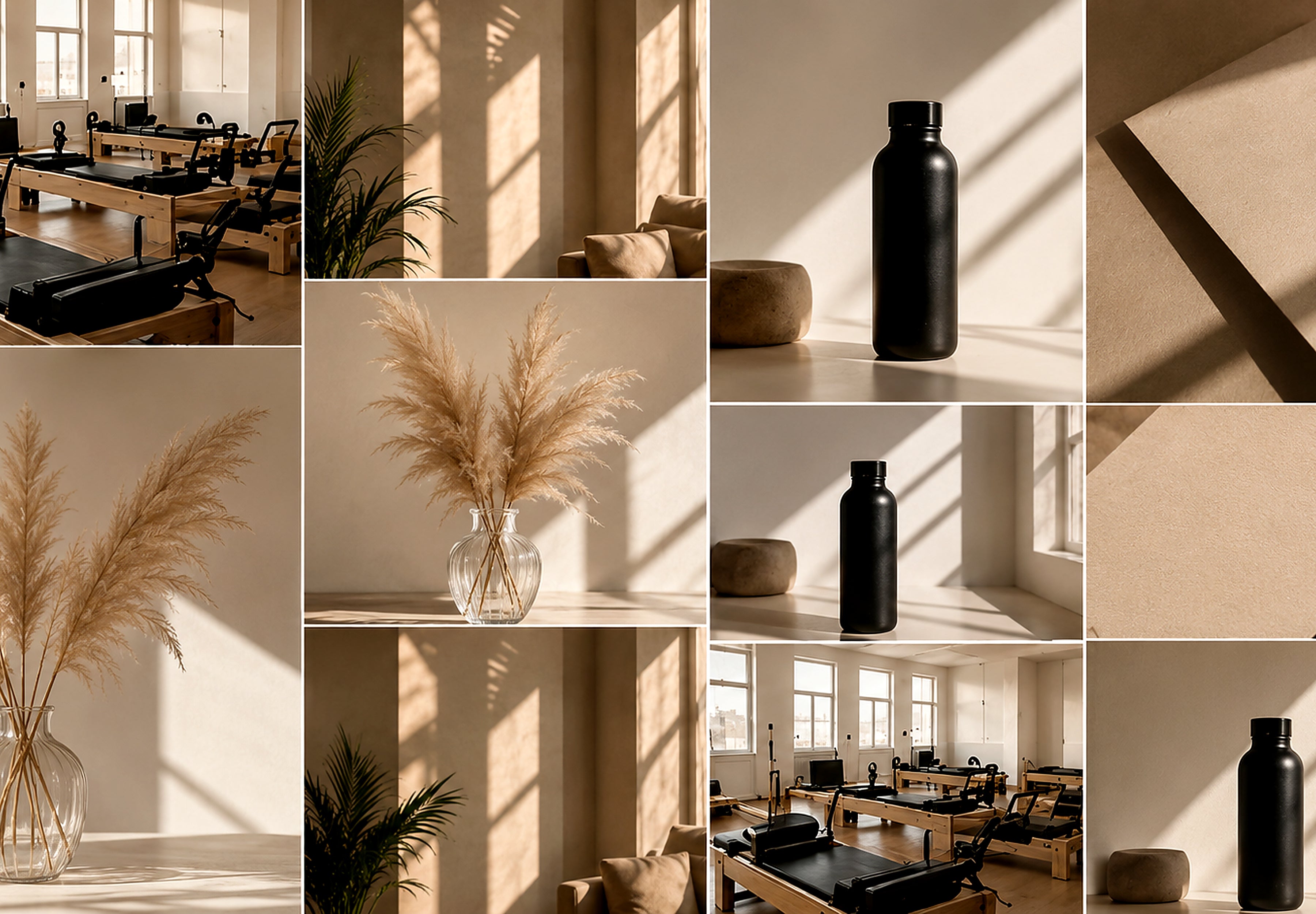A warm boutique Pilates studio and member ritual details